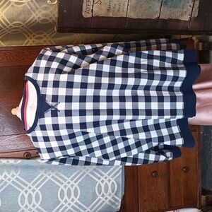 D1-22 NWT. Navy gingham fleece 2X